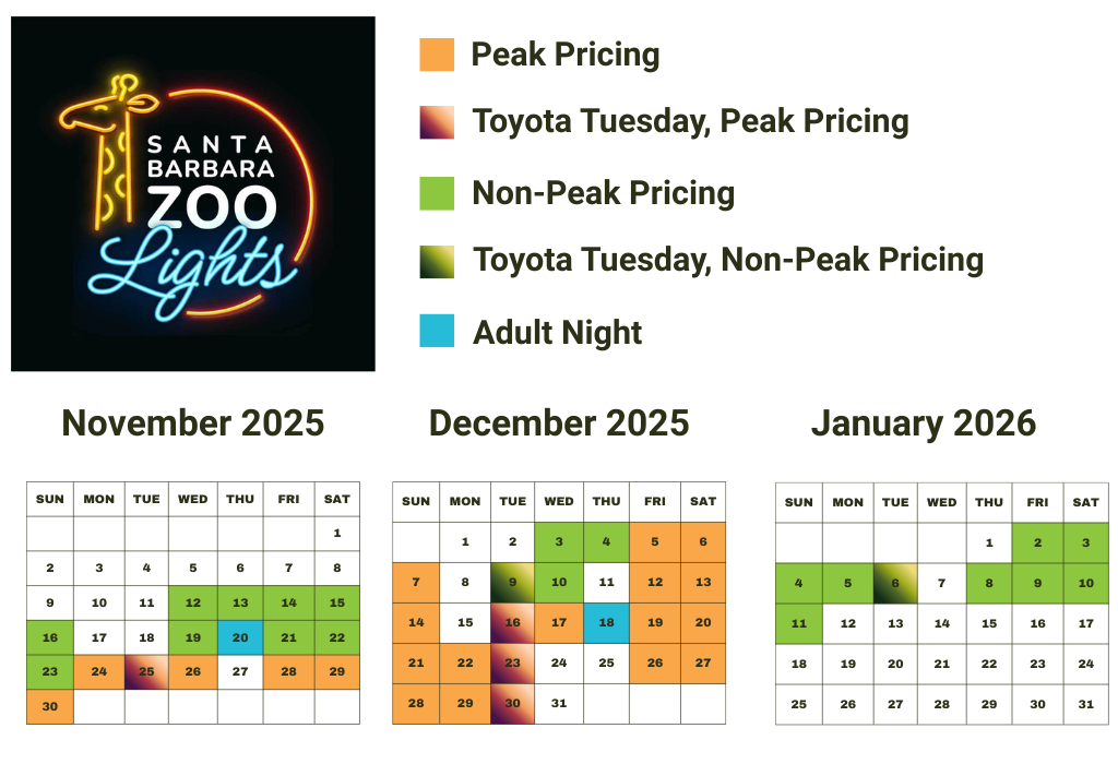 calendar with color coded event dates 